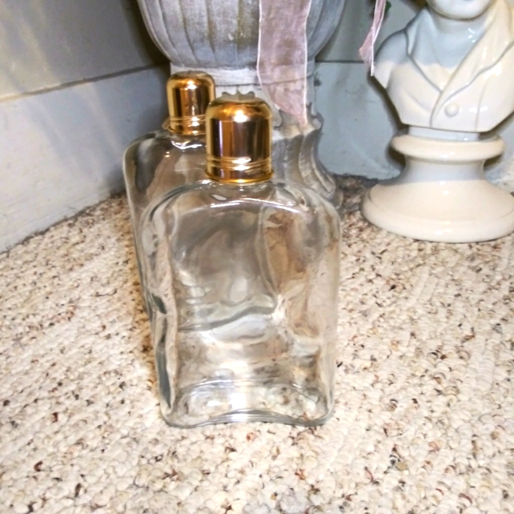 Vintage Brown Faux Leather Double Flask Carrier With Two Large Glass Flasks - Picture 10 of 13